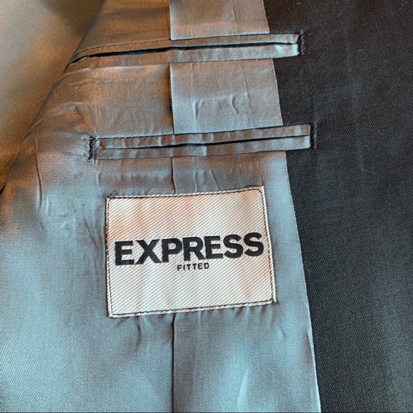Express Men’s Black Slim Fitted Suit Coat - Picture 4 of 5